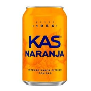 KAS Naranja Zero Refresco con gas sabor Naranja sin Azúcar Lata 330ml